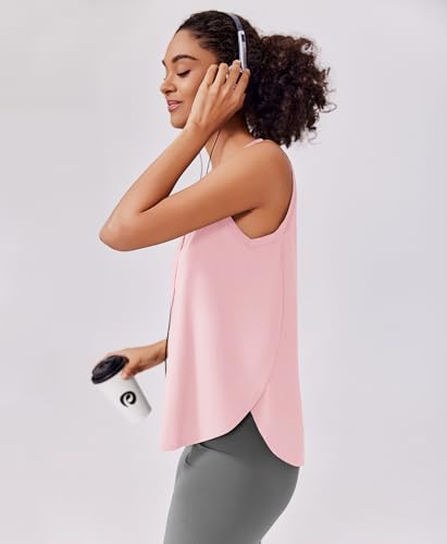 Image of PINSPARK Workout Tank Tops Woman Ice Silk UPF 50+ Athletic Yoga Shirts