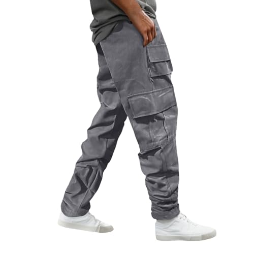 Pantalon de jogging cargo baggy homme coton élastique large