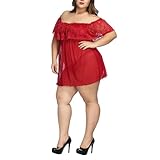 Nuisette Sexy Femme Sensuelle Sexy Femme Coquine Érotique Dessous Sexy Femme Coquine Hot Robe Sexy Femme Érotique Nuisette Sexy Femme Dentelle Sexy Sexy Hard Femme Dentelle Chic (Rouge, 4Xl)