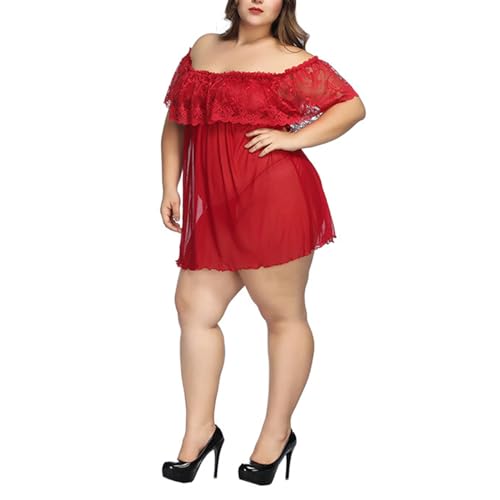 Générique Nuisette Sexy Femme Sensuelle Lingerie Femme Lingerie Transparente Dessous Sexy Femme Coquine Hot Nuisette Femme Sensuelle Hot Sado MASO Sex Lingerie Ultra Sexy Kaway (Rouge, 3XL)