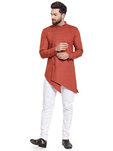Image of RG DESIGNERS Full Sleeve Cross Stitch Kurta with Churidar for Men
