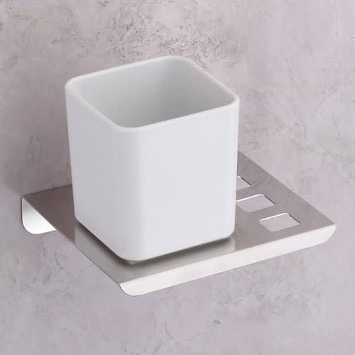 Image of Plantex (Primax) Stainless Steel with ABS Material Tumbler Holder /Tooth Brush Holder /Organizer /Bathroom Accessories - Wall Mount