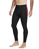 Runhit Swim Pants for Men UV Sun Protection Swimming Surfing Leggings Quick Dry UPF 50+ Surf Tights for Water Dive Fishing Black Red L