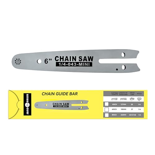1 pièces 6 la plaque de guidage de chaîne de scie à chaîne convient à la chaîne de 6 mini scie à chaîne de charge portable, plaque de guidage de scie à chaîne de jardin pour boiseries (6in-Guides)