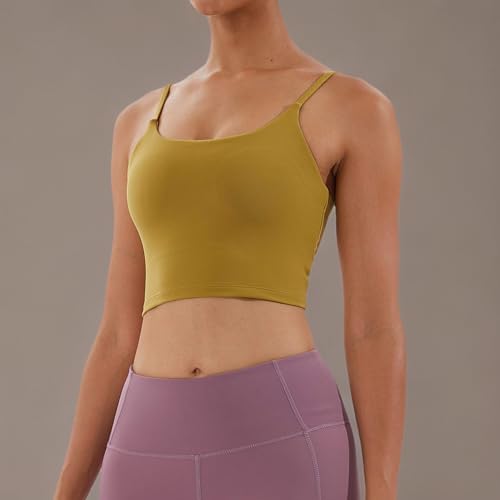 Image of Women's Strappy Stretch Sports Bra Longline Yoga Tank Top Fitness Bra Workout Camisole Crop Tops for Teen Girl