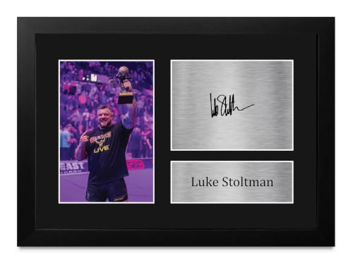 Foto de Luke Stoltman con autógrafo impreso y marco A4 HWC Trading ID-010219