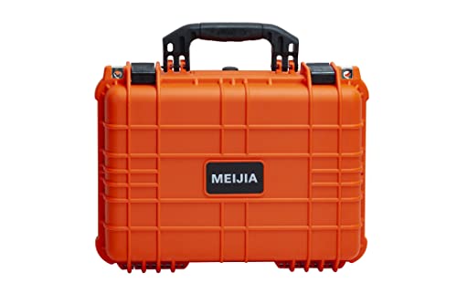 Image of MEIJIA All Weather IP67 Waterproof Hard Camera Case,Hard Protective Case,Hard Case with Customizable Foam,Fit Use of Drones,Camera,Equipments,Pistols(Orange,15.98x12.99x6.85inches)