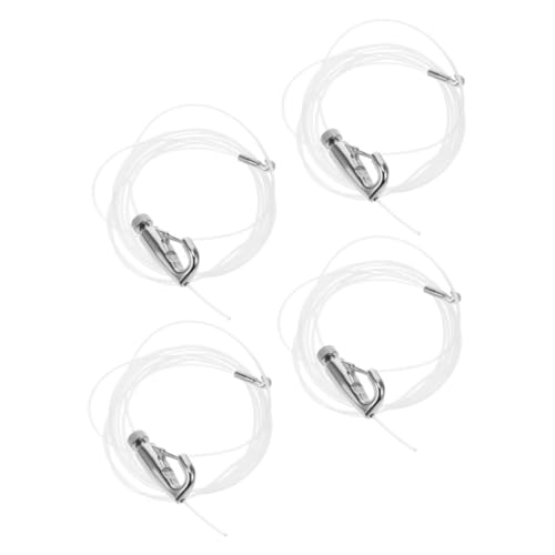 Mikikit 4 ensembles Système de Suspension Cadres Inoxydable Réglable avec Câbles Nylon pour Accroche Tableau Murale Kit Fixation pour Photos Miroirs Galerie et Bureau