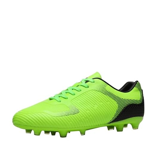 DREAM PAIRS Men's Superflight-2 Black Firm Ground Soccer Cleats Soccer Shoes, Neon Green, Size 8