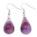 JOVIVI Womens Natural Amethyst Rose Quartz Clear Quartz Gemstone Chakra Teardrop Dangle Hook Earrings 1.69 inches Long
