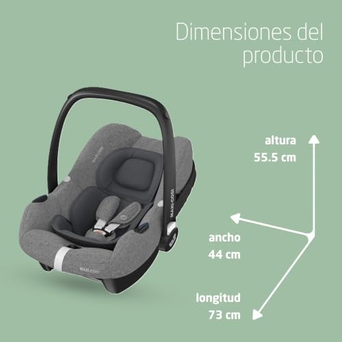 Miniatura 12 de Maxi-Cosi Cabriofix I-Size Silla De Coche Bebé Grupo 0 I-Size, Para Bebés Recién Nacidos Desde 40 Hasta 75 Cm, Con Reductor Acolchado Y Capota, Color Select Grey Gris