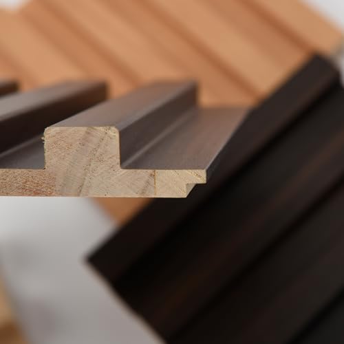 Image of Art3d 6 x 5.7 Inch Slat Solid Wood Slat Wall Panels, Sample Pack - 5 Pieces