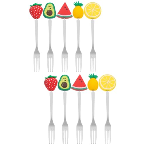 Garneck 5pcs Small Fruit Forks Stainless Steel Mini Forks for Appetizers Cute Salad Forks Set 4.9 Inches Tiny Oyster Forks Decorative Dessert Forks for Kitchen Restaurant Wedding Party
