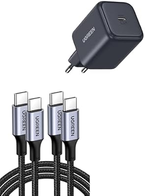 UGREEN 45W Chargeur USB C Rapide et 100W 2*Câble USB C 2M