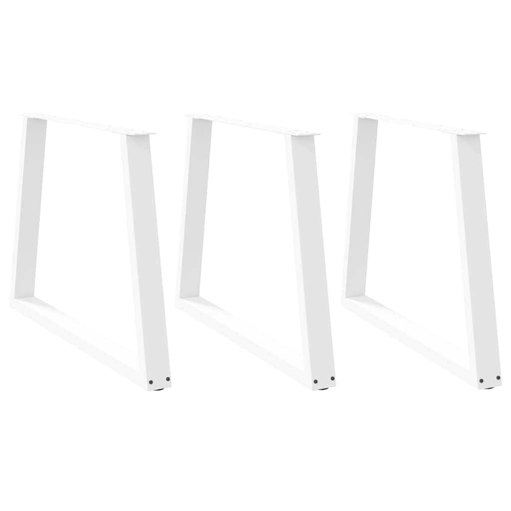 vidaXL Pieds de Table à Manger en V 3 pièces Blanc 90 x (72-73,3) cm Acier
