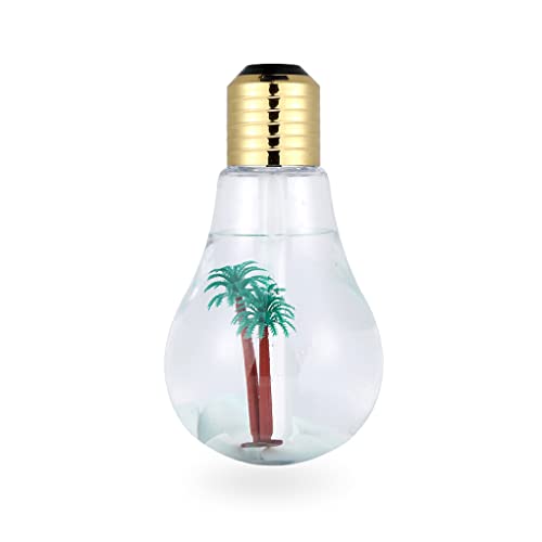 teng hong hui Bombilla humidificador de aire aceite esencial 400ml LED nebulización de escritorio difusor de Aroma recargable portátil viaje generador de niebla coche de oficina, Piedra Blanca Oro Cover