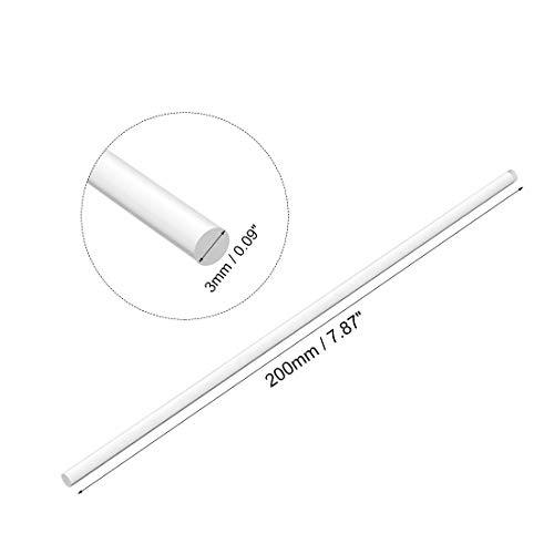 Image of uxcell 3mmx200mm Transparent Clear Solid Acrylic Round Rod PMMA Bar 4pcs