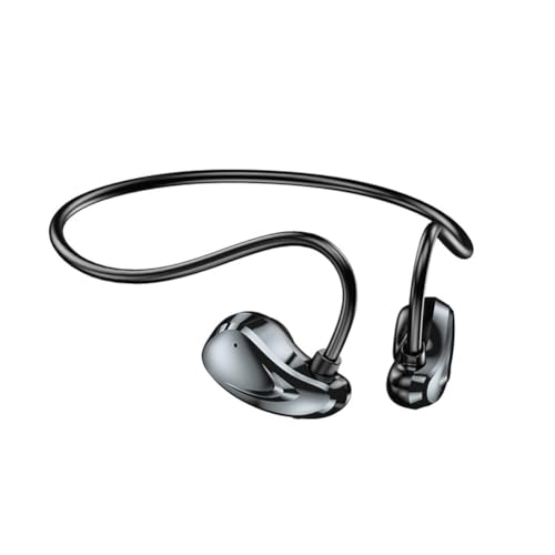Surluoen Auriculares InaláMbricos Bluetooth 5.3 con MicróFono ConduccióN de Aire Deportes Oreja Colgante Auriculares con CancelacióN de Ruido para Exteriores-Gris