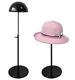 Queens Adjustable Height Hat Stand Metal Dome Shape Design Tabletop Wig Display Rack