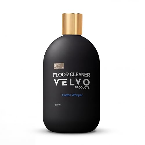 Velvo Scented Floor Cleaning Solution for Robot Mops – Compatible with Roborock, Dreame, Roomba – Low Foam 1:300 Concentrate, Multi-Surface Cleaner for Hardwood & Tile, 500ml (Cotton Whisper)