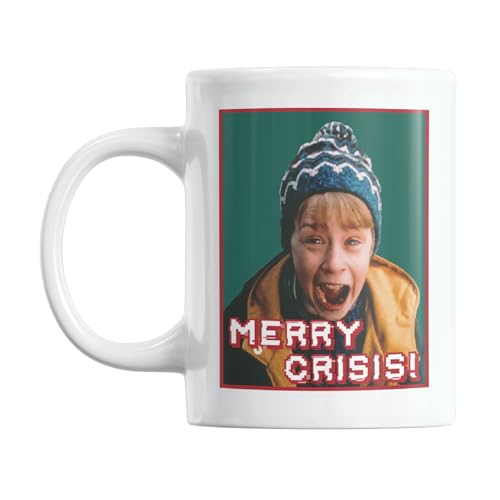 Gesar Tazza Natalizia da Colazione - Idea Regalo per Natale - Motivo Natalizio 11 oz - Merry Crisis!