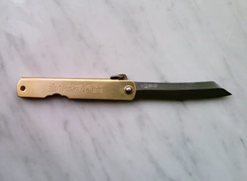 Higo No Kami 10 Pocket Knife By Nagao Seisakusho, Brass Finish #TOP4