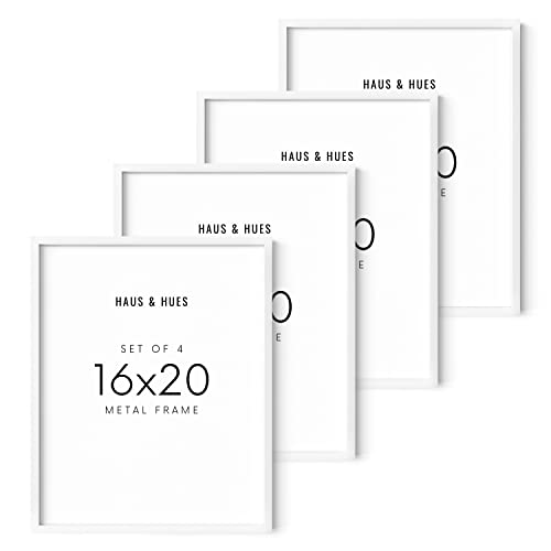 HAUS AND HUES 16x20 White Aluminum Frame Set of 4