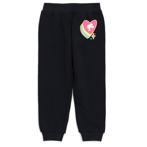Image of Barbie Girls' 2-Piece Fleece Sweatshirt and Joggers Set Toddler to Big Kid