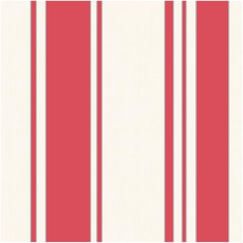 Image of YöL Red Cream Wallpaper Classic Wide Stripe Traditional Bedroom Living Room Hallway Feature Wall Country Cottage Decor Vertical Stripe Pattern Smooth Paper Finish