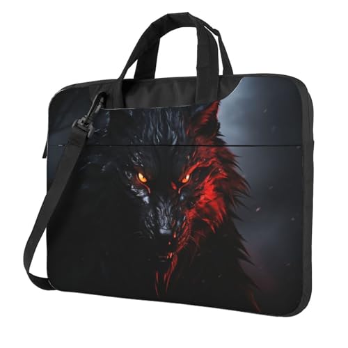 Grand sac à bandoulière pour ordinateur portable loup noir étanche homme femme