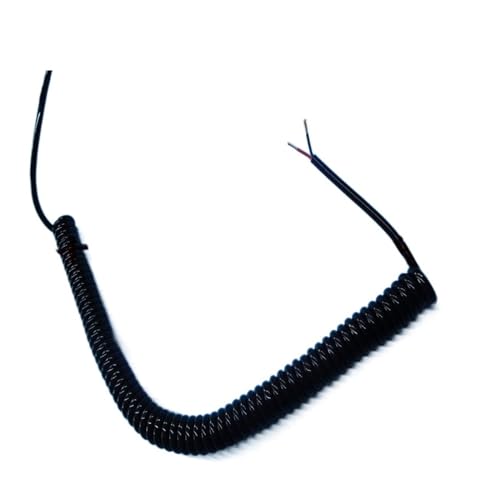 Feder Spirale 2-adriges 22AWG-Federspiralkabel Dehnung 1 Meter 2 Meter 3 Meter 6 Meter 9 Meter 10 Meter Teleskopdraht Einziehbar Spule (Size : Stretch 1 meter Color : 2 cores 22AWG)