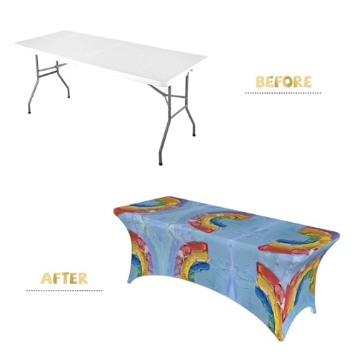 Nappe de table extensible sans pli en élasthanne, protège table 1,8 m lavable - 5