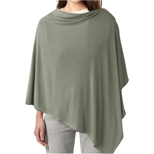 Image of Konssy Knit Nursing Cover for Breastfeeding, 360° Full Privacy Breathable Breastfeeding Cover, Multi-use Carseat Canopy(Army Green)