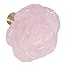 SUNYIK Pack of 4 Rose Quartz Carved Rose Flower Cabinet Knobs with Screws Polished Stone Dresser Pull Handle Drawer Door Knob Decor Home Office