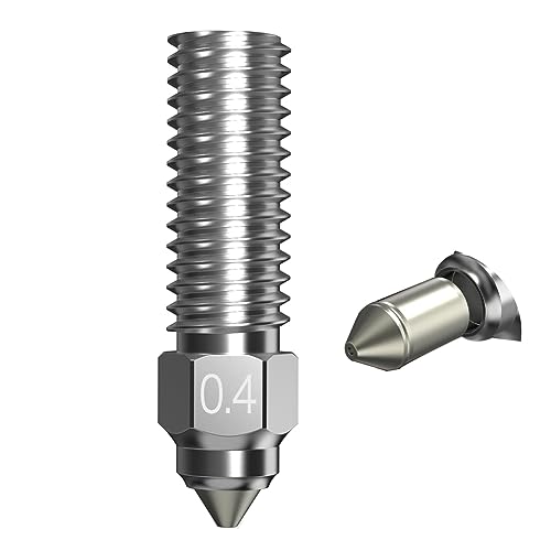 Upgrade K1 Bimetal Nozzle 0.4 High Flow High Temperature Plated Copper Hardened Steel Bimetallic Nozzle Compatible with Official Creality K1 K1 Max CR-M4 3D Printer (0.4mm)