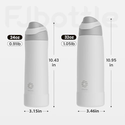 FJbottle 32oz Insulated Metal Water Bottle No Straw, One-Click Flip Top Lid by Fjbottle - Used condition - Image 2