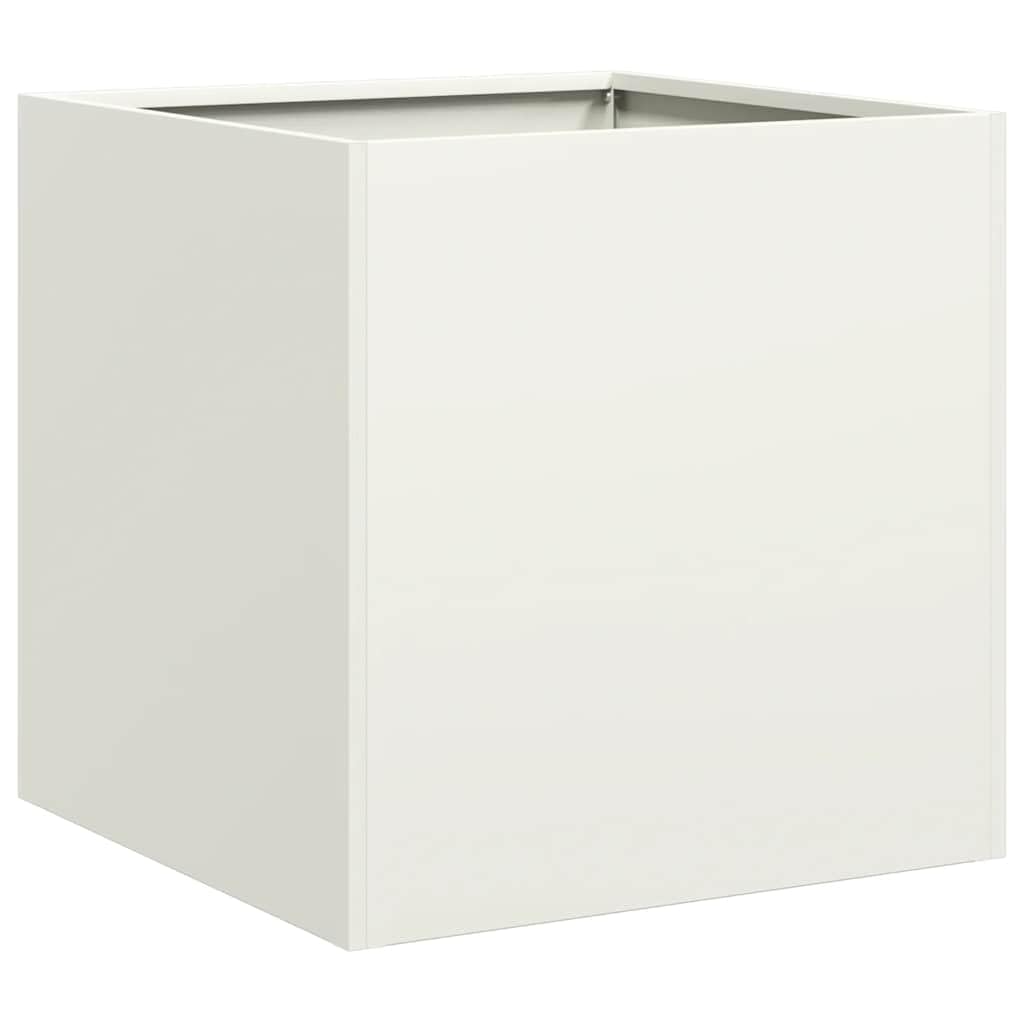 vidaXL Planter White 40x40x40 cm Cold-rolled Steel — image 1