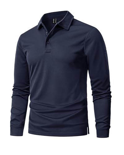 Image of MAGNIVIT Men's Polo Shirts Long Sleeve Quick Dry Performance Shirt Military Tactical Army Combat Polo Shirts
