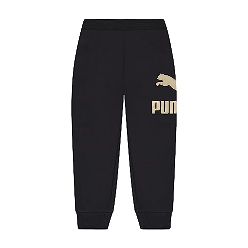 Image of PUMA Girls' Core Logo Jogger, Fleece Lined, Elastic Waistband, Pull On Pant, Black, S, Puma Black, S
