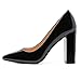HAOZHAOTOU Unisex Women's Men's High Heels Pointed Toe Pumps with Chunky Block Heels Dress Party Comfortable Shoes（Dam-G-3 Black 13）