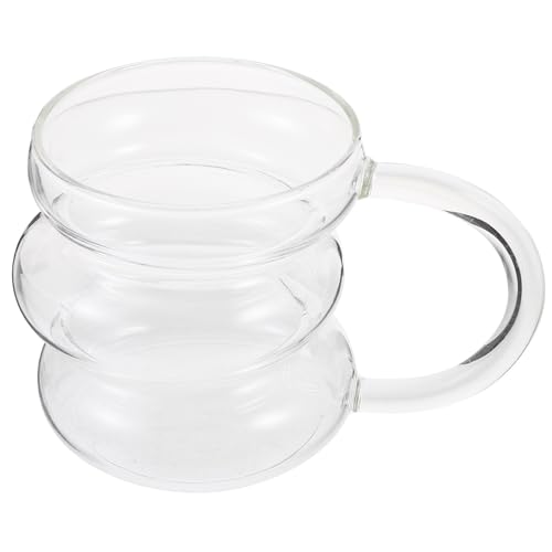 iplusmile Vaso de Vidrio Ondas para Whisky y Café, Diseño Estable y Fácil de Limpiar, Adecuado para Hogar y Cafetería