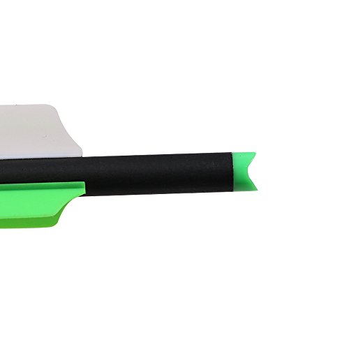 Toparchery 12Pcs 20Inch Carbon Crossbow Arrows Crossbow Bolts With 4Inch Vanes And 12Pcs 3 Blades Archery Broadheads 100 Grain Screw-In Arrow Heads Arrow Tips (Arrows With Green Tips) #TOP3
