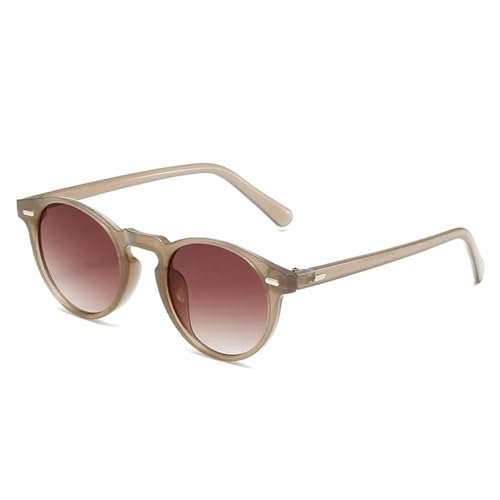 Lunettes de soleil rondes vintage style punk pour femme avec verres dégradés UV400