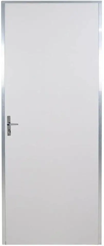Kit Porta de Madeira Lisa 212x75cm com Batente de Aluminio 3,6cm Ecomadeiral Mgm Branco