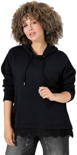 Ulla Popken Damen große Größen Übergrößen Plus Size Hoody mit Spitzen Saum