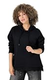 Ulla Popken Damen große Größen Übergrößen Plus Size Hoody mit Spitzen Saum