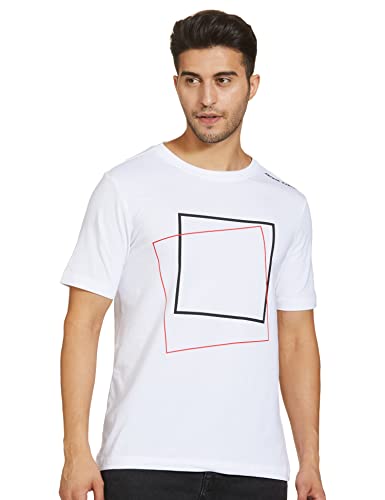 Amazon Brand – Arthur Harvey Men’s Regular (AH T-Shirts 07_White,Square S)
