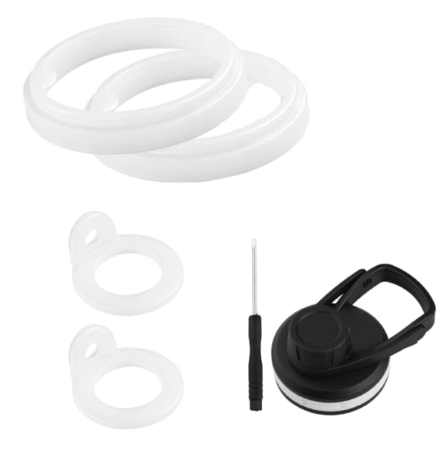 4 Pcs Silicone Gasket for Water Bottle, Water Bottle Rubber Seal, Leak-Proof Replacement Parts, Set of Four with Screwdriver-picture-14