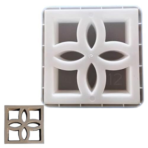 Stampo in cemento 12x12x3in finestra quadrata quadrata stampo a cavi per la produzione di pavimentazione fai -da -te, decorazione del muro del patio da giardino, percorso e trampolini di lancio