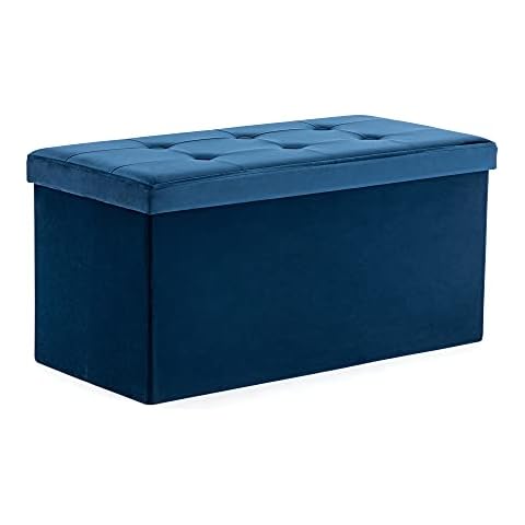 HNNHOME Storage Ottoman with Lid Cover